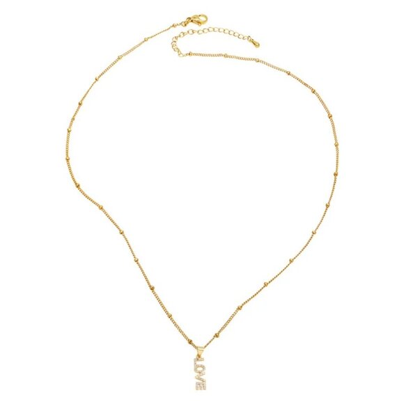 Stainless Steel Copper Zircon 18K Gold Plated Inlay Pendant Necklace Necklace - Picture 3 of 3